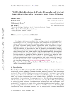 PRISM: High-Resolution & Precise Counterfactual Medical Image Generation using Language-guided Stable Diffusion