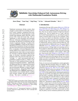 SafeAuto: Knowledge-Enhanced Safe Autonomous Driving with Multimodal Foundation Models