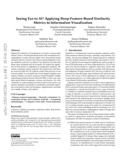 Seeing Eye to AI? Applying Deep-Feature-Based Similarity Metrics to Information Visualization