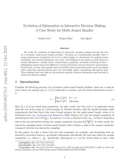 Evolution of Information in Interactive Decision Making: A Case Study for Multi-Armed Bandits