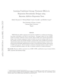 Learning Conditional Average Treatment Effects in Regression Discontinuity Designs using Bayesian Additive Regression Trees