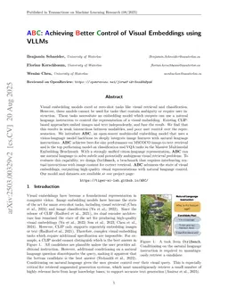 ABC: Achieving Better Control of Multimodal Embeddings using VLMs