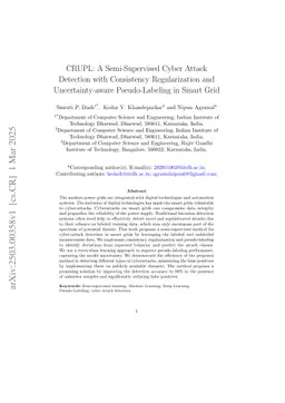 CRUPL: A Semi-Supervised Cyber Attack Detection with Consistency Regularization and Uncertainty-aware Pseudo-Labeling in Smart Grid