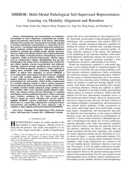 MIRROR: Multi-Modal Pathological Self-Supervised Representation Learning via Modality Alignment and Retention