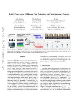 BGM2Pose: Active 3D Human Pose Estimation with Non-Stationary Sounds