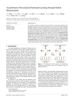 Asynchronous Personalized Federated Learning through Global Memorization