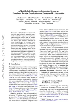 A Multi-Labeled Dataset for Indonesian Discourse: Examining Toxicity, Polarization, and Demographics Information