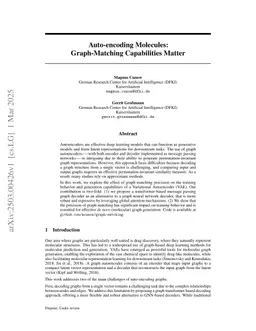 Auto-encoding Molecules: Graph-Matching Capabilities Matter