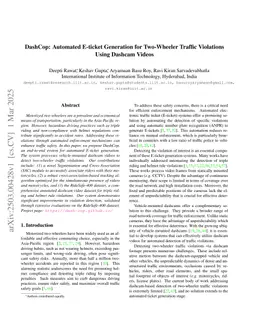 DashCop: Automated E-ticket Generation for Two-Wheeler Traffic Violations Using Dashcam Videos