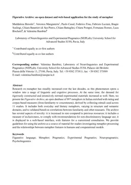 Figurative Archive: an open dataset and web-based application for the study of metaphor