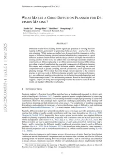 What Makes a Good Diffusion Planner for Decision Making?