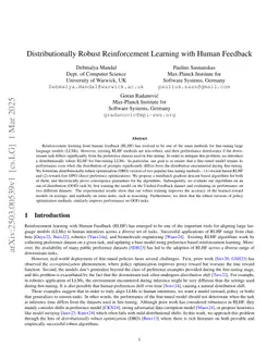 Distributionally Robust Reinforcement Learning with Human Feedback