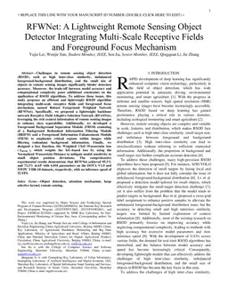 RFWNet: A Lightweight Remote Sensing Object Detector Integrating Multiscale Receptive Fields and Foreground Focus Mechanism