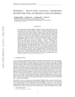 ToolDial: Multi-turn Dialogue Generation Method for Tool-Augmented Language Models