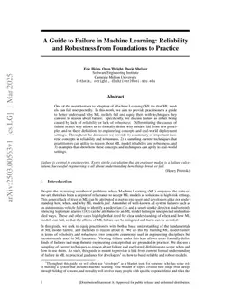 A Guide to Failure in Machine Learning: Reliability and Robustness from Foundations to Practice