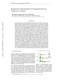 BadJudge: Backdoor Vulnerabilities of LLM-as-a-Judge