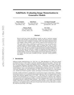 SolidMark: Evaluating Image Memorization in Generative Models