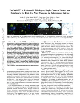 Dur360BEV: A Real-world 360-degree Single Camera Dataset and Benchmark for Bird-Eye View Mapping in Autonomous Driving