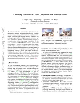 Enhancing Monocular 3D Scene Completion with Diffusion Model