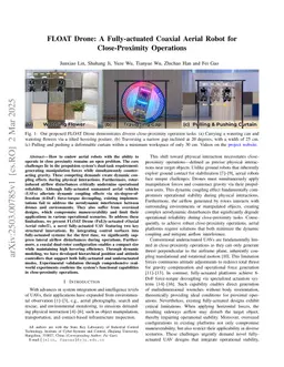 FLOAT Drone: A Fully-actuated Coaxial Aerial Robot for Close-Proximity Operations