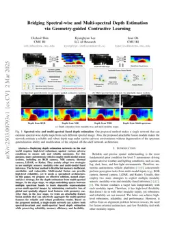 Bridging Spectral-wise and Multi-spectral Depth Estimation via Geometry-guided Contrastive Learning