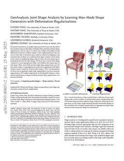 GenAnalysis: Joint Shape Analysis by Learning Man-Made Shape Generators with Deformation Regularizations