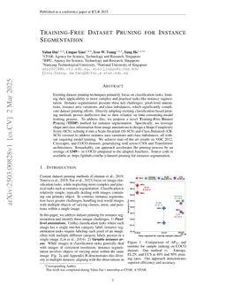 Training-Free Dataset Pruning for Instance Segmentation
