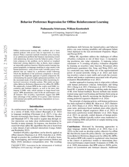 Behavior Preference Regression for Offline Reinforcement Learning