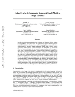 Using Synthetic Images to Augment Small Medical Image Datasets