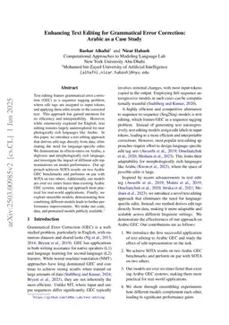Enhancing Text Editing for Grammatical Error Correction: Arabic as a Case Study