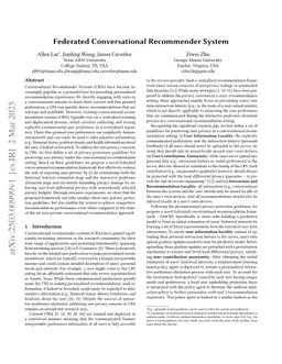 Federated Conversational Recommender System