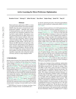 Active Learning for Direct Preference Optimization