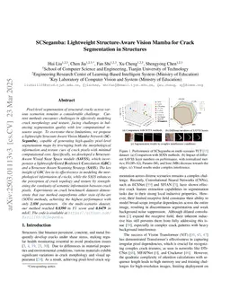 SCSegamba: Lightweight Structure-Aware Vision Mamba for Crack Segmentation in Structures