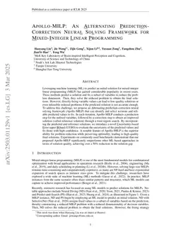 Apollo-MILP: An Alternating Prediction-Correction Neural Solving Framework for Mixed-Integer Linear Programming