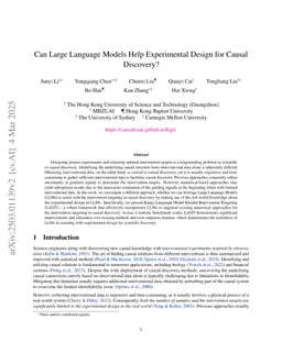 Can Large Language Models Help Experimental Design for Causal Discovery?