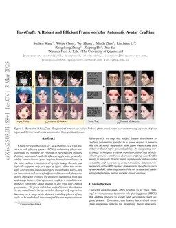 EasyCraft: A Robust and Efficient Framework for Automatic Avatar Crafting