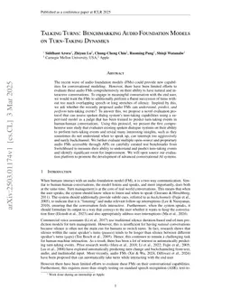 Talking Turns: Benchmarking Audio Foundation Models on Turn-Taking Dynamics