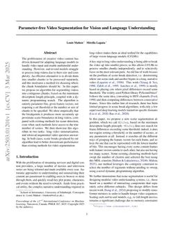 Parameter-free Video Segmentation for Vision and Language Understanding