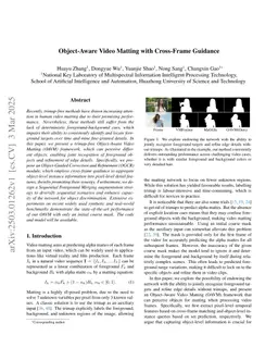 Object-Aware Video Matting with Cross-Frame Guidance