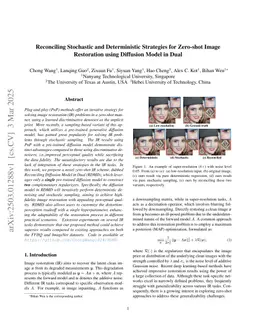 Reconciling Stochastic and Deterministic Strategies for Zero-shot Image Restoration using Diffusion Model in Dual