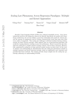 Scaling Law Phenomena Across Regression Paradigms: Multiple and Kernel Approaches