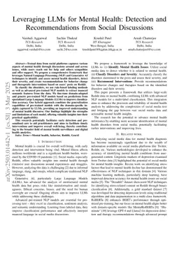 Leveraging LLMs for Mental Health: Detection and Recommendations from Social Discussions