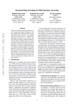Structural Deep Encoding for Table Question Answering