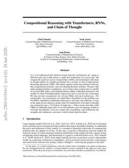 Compositional Reasoning with Transformers, RNNs, and Chain of Thought