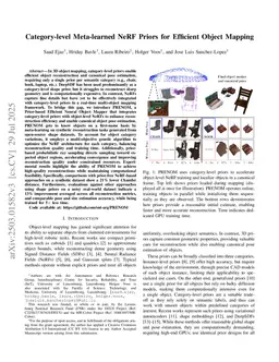 Category-level Meta-learned NeRF Priors for Efficient Object Mapping