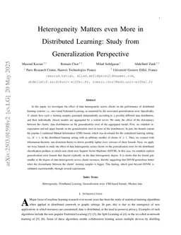 Heterogeneity Matters even More in Distributed Learning: Study from Generalization Perspective