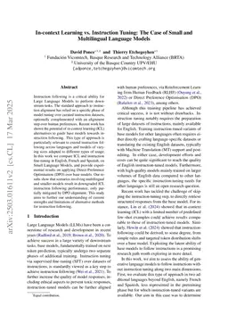 In-context Learning vs. Instruction Tuning: The Case of Small and Multilingual Language Models