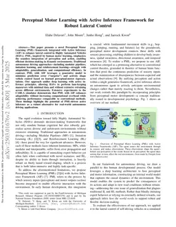 Perceptual Motor Learning with Active Inference Framework for Robust Lateral Control
