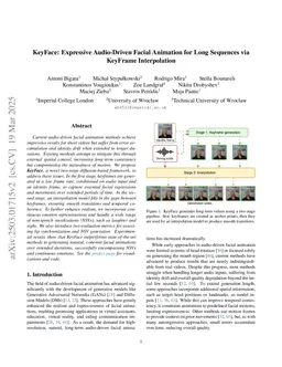 KeyFace: Expressive Audio-Driven Facial Animation for Long Sequences via KeyFrame Interpolation