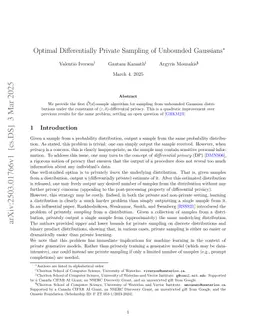 Optimal Differentially Private Sampling of Unbounded Gaussians